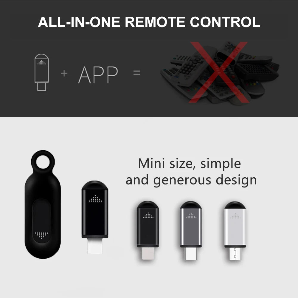 Smartphone Remote Control Typec USB for Iphone IR Blasters Adapter Universal IR Infrared Smart Remote for TV Air Conditioner Fan